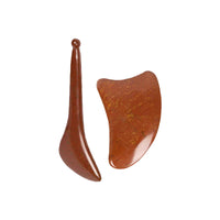 Red Bian Stone Gua Sha Tool Set for Face and Body Massage