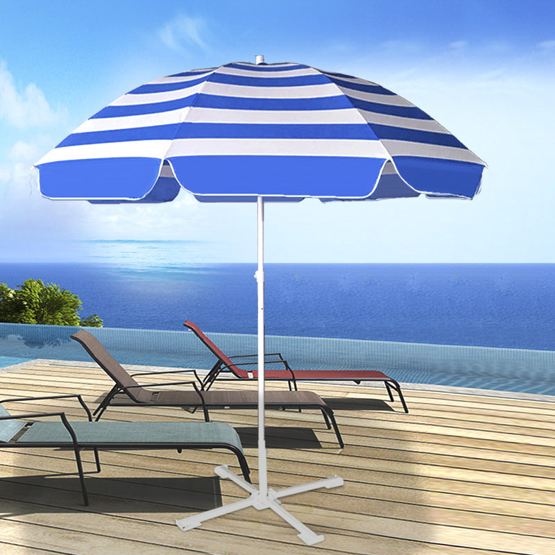 Striped Outdoor Patio Umbrella with UV Protection, Customizable Logo for Commercial and Event Use