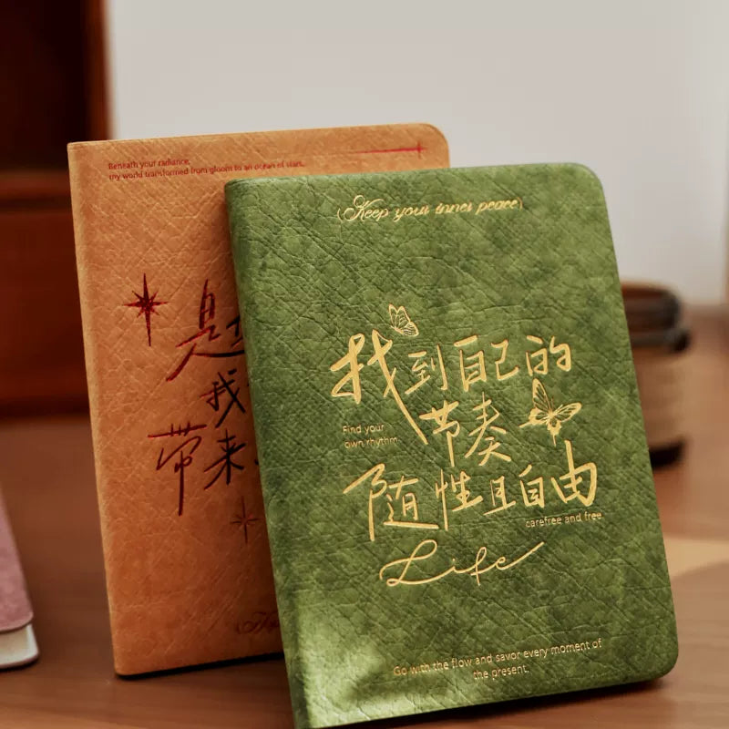A6 Waterproof DuPont Paper Notebook Ins-Inspired Retro Gilded Portable Pocket Diary