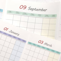 Undated A5/A6 Foldable Yearly Planner Inserts for Ring Binders