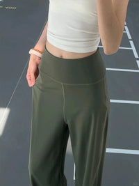 Women's Quick-Dry Wide-Leg Yoga Pants Loose Straight Training Fitness Sweatpants