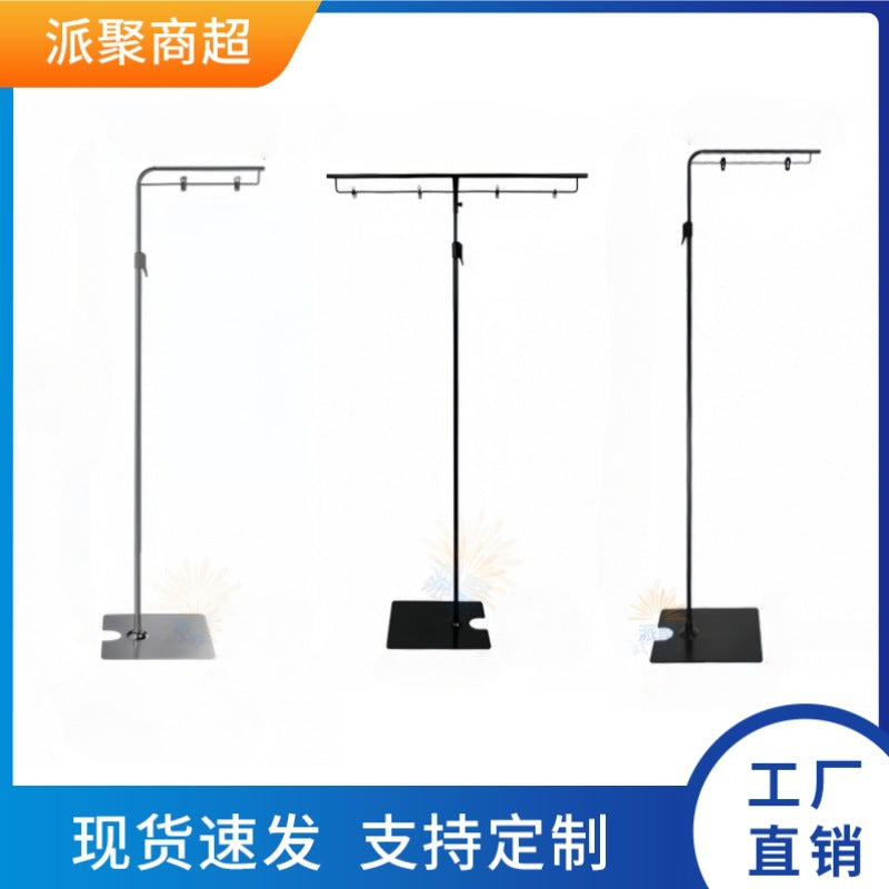 Adjustable T-Type Poster Stand with Crystal Clip for Promotions and Displays