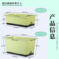 Rectangular Resin Garden Planter Box for Vegetables and Herbs, Deepened Design
