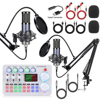F998 F11 USB Audio Interface for Phone and Computer Live Streaming and Podcasting