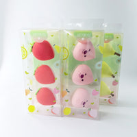Fruit-Shaped Makeup Sponge Set - Lemon, Pear, Strawberry, Avocado, Peach Beauty Blenders
