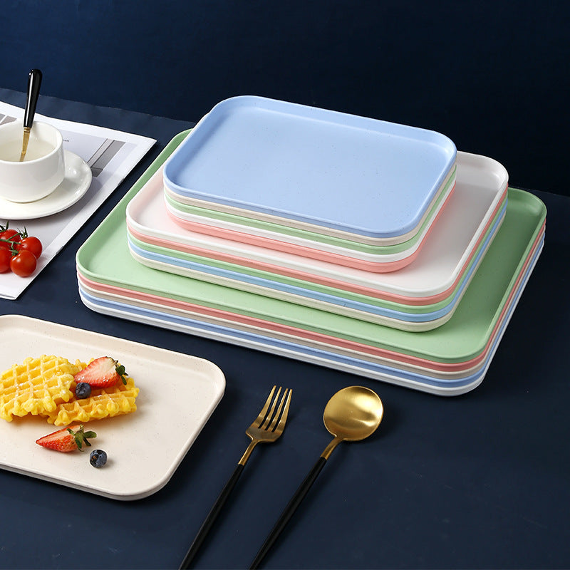 Nordic Style Rectangular Plastic Draining Tray for Teacups, Fruits, and Snacks