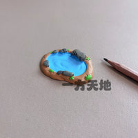 Miniature Lotus Pond and Rockery Landscape Ornaments for Sand Table Decor