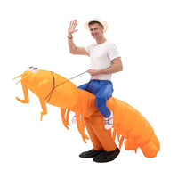 Halloween Inflatable Shrimp Costume Funny Animal Cosplay for Parties