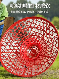 Wide Brim Rainproof Straw Hat for Outdoor Work and Sun Protection