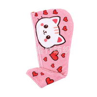 Cartoon Print Coral Fleece Hair Drying Towel for Kids, Super Absorbent Quick Dry Bath Cap