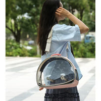 Bird Carrier Backpack for Parrots Hamsters Small Cats Guinea Pigs and Mynah Birds, Transparent Pet Travel Cage with Perches