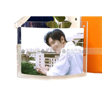 Creative Curved Transparent Acrylic Magnetic Photo Frame for Couples, Double-Sided Display