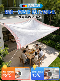 Aluminum Foil Sun Shade Net for Outdoor Patios, Gardens, and Carports, UV Protection and Heat Insulation