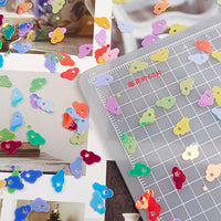 Iridescent PVC Sequins for Crafts, 5x8mm Nebula Irregular Shape, Bag & Stationery Filler