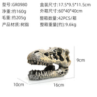 Aquarium Resin Skull Ornament for Fish Tank and Reptile Hideout