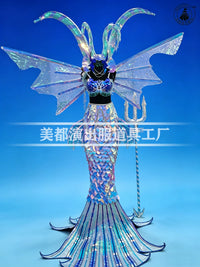 Iridescent Mermaid Sequin Party Costume Set for Stage Performance