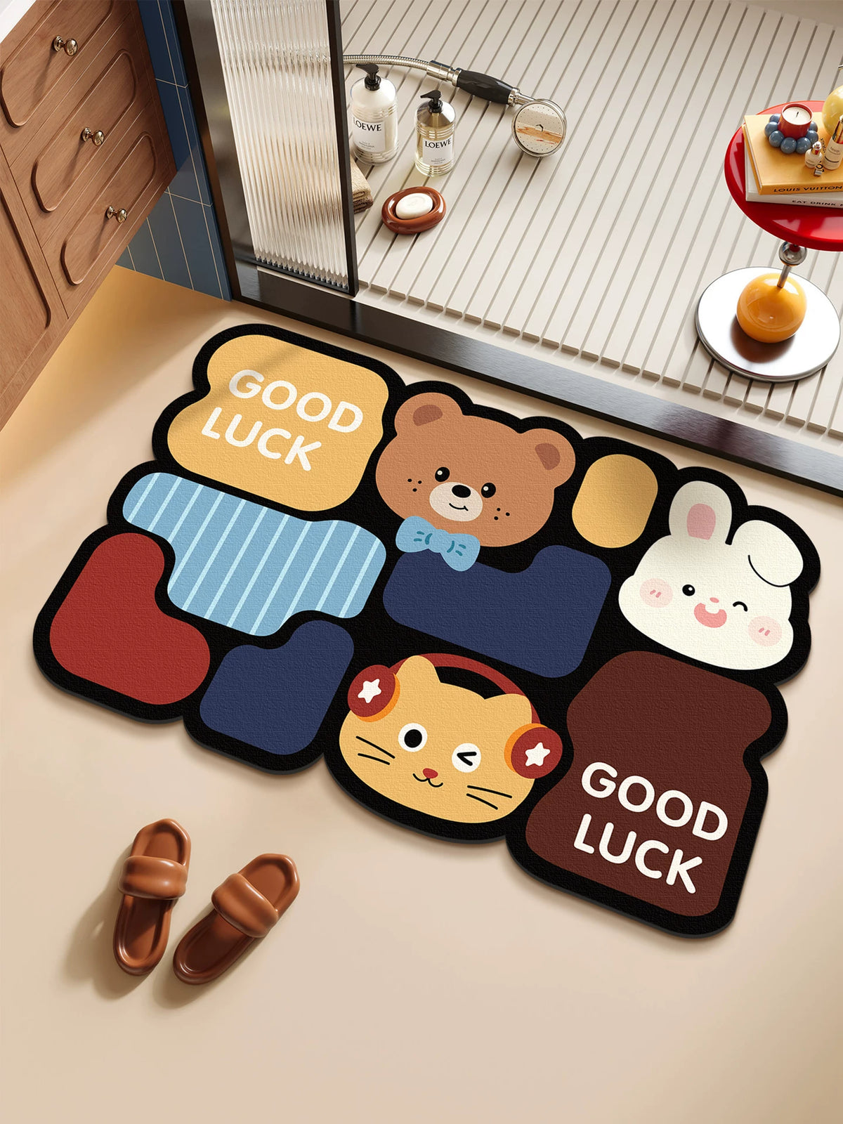 Diatomaceous Earth Bathroom Mat Super Absorbent Non-Slip Soft Floor Mat for Toilet Entrance