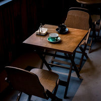 Vintage Style Foldable Bistro Table and Chair Set for Balcony, Patio, or Cafe