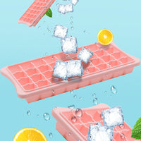 Thickened 24/36-Grid Square Ice Cube Tray with Lid, Silicone Ice Mold for Baby Food and Jelly
