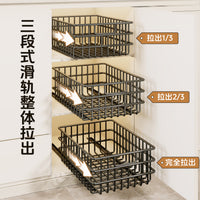 Pull-Out Under-Sink Cabinet Organizer Basket for Kitchen Storage