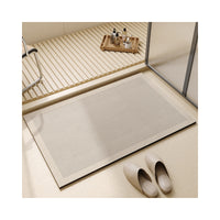 Japanese Wabi-Sabi Style Diatomaceous Earth Bath Mat, Super Absorbent Quick Dry Non-Slip Bathroom Floor Mat