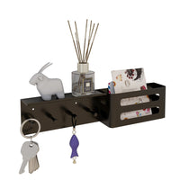 No-Drill Wall Mounted Key Holder with Storage Shelf for Entryway