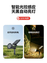 Solar Powered LED Landscape Spotlights Outdoor Waterproof Garden Tree Lights with Adjustable Brightness