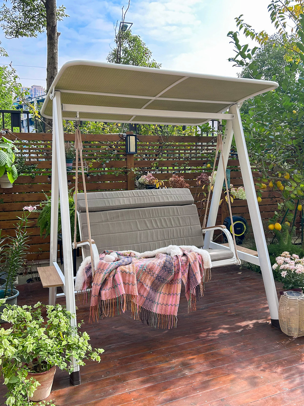 Outdoor Double Swing Chair for Patio Garden Balcony