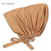 Modal Elastic Drawstring Underscarf Adjustable Head Cover Solid Color Hijab