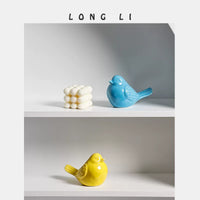 Longli Ceramic Nordic Style Bird Figurines for Home and Office Decor