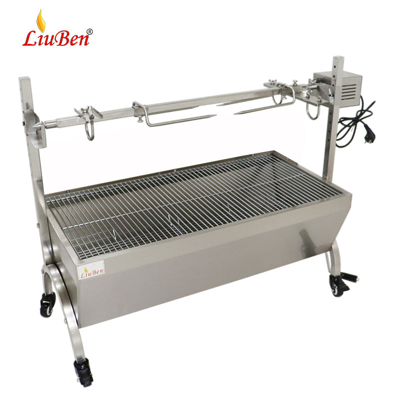 Automatic Rotating Stainless Steel BBQ Grill for Whole Lamb Pig Roast Outdoor Patio