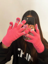 Funny Fingerless Gloves for Women, Winter Warm Cycling & Outdoor Activities