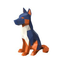 German Shepherd 3D Papercraft Model Kit - DIY Police Dog Paper Art