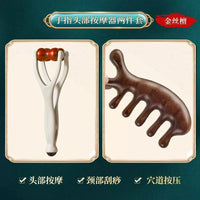 Natural Sandalwood Finger Massager Roller for Joint and Meridian Acupressure