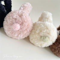 Korean Style Plush Earmuffs for Winter, Cute Puppy Design, Double-Sided Warmth, Cold Protection for Cycling