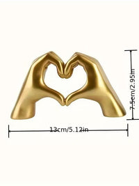 Modern Minimalist Heart Gesture Sculpture for Desktop and Home Decor