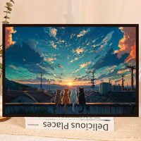 Sunset & Sacred Tree Girl Jigsaw Puzzle 1000 Pieces Wooden High Difficulty Adult Stress Relief Gift