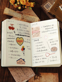 Xiaochunrihe Creative Simple Notebook with Gilded Grid Pages