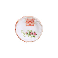 OB11 Dollhouse Miniature Ceramic Double Happiness Dish Tableware Set for Micro Landscape Photography Props BJD