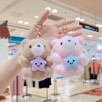 Cute Bear Plush Keychain Pendant for Bags and Keys, Wedding Toss Doll
