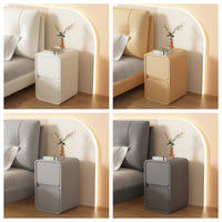 Cream Style Bedside Table, Small Mini Ultra-Narrow Luxurious Wood Bedside Cabinet