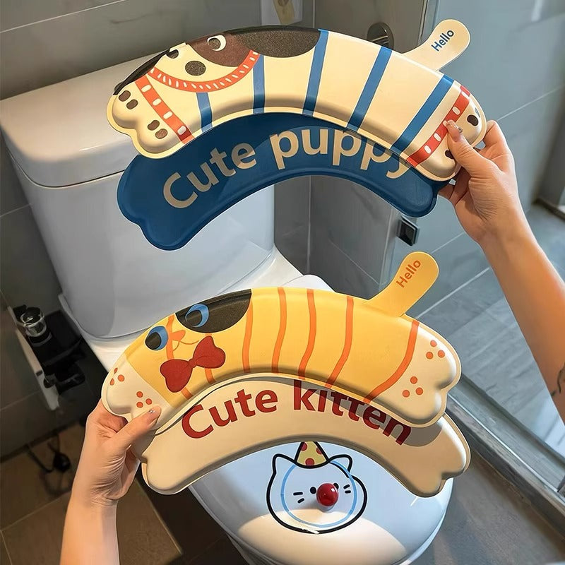 EVA Waterproof Toilet Seat Cover Sticker, Cartoon Printed, Washable, for Home Bathroom, Winter Use