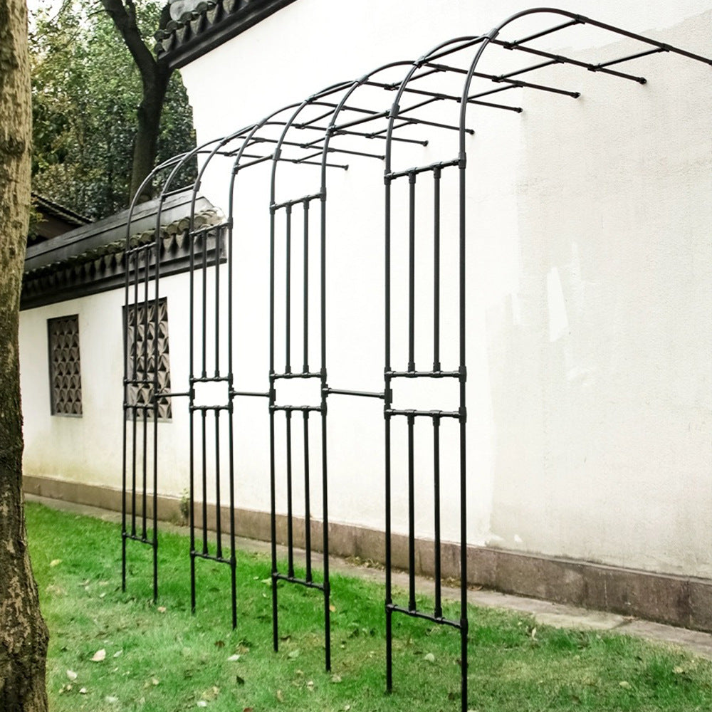 Half-Arch Metal Garden Trellis for Climbing Plants, Roses, and Vines