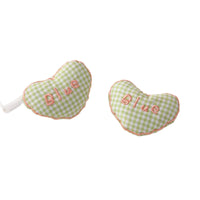 Plaid Heart Cartoon Plush Animal DIY Accessory for Shoes, Hats, Clothing, Socks, Hair Accessories