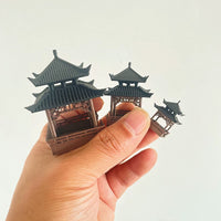 Miniature Chinese Ancient Architecture Pavilion Model for Micro Landscape Decor