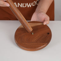 Acacia Wood Kitchen Paper Towel Holder Stand for Countertop or Table