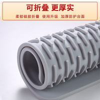 Square Silicone Drying Mat for Kitchen Countertops, Heat Resistant and Non-Slip Dish Drainer Pad