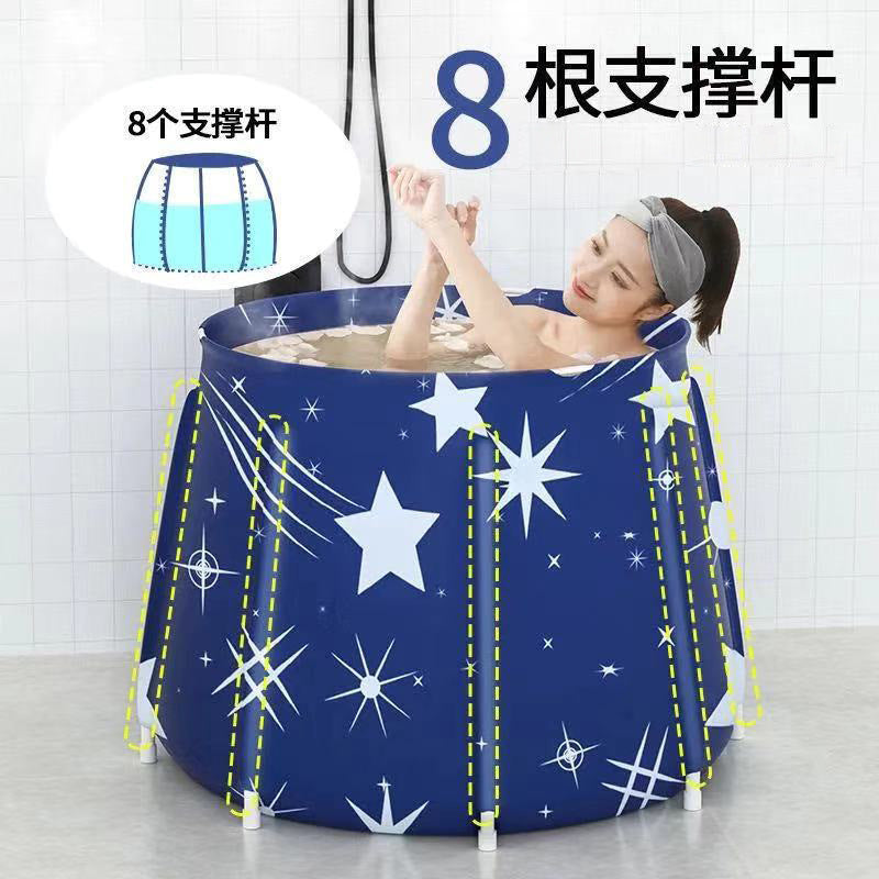 Foldable Portable Bathtub for Adults and Kids - Large Soaking Tub with Optional Heating