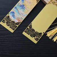 Chinese Style Metal Bookmark with Tassel, Hollow Design, Elegant Gift for Students and Teachers