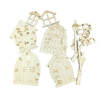 Miniature Wooden Fairy Garden Doors, Unfinished DIY Craft Kit, 48-Pack